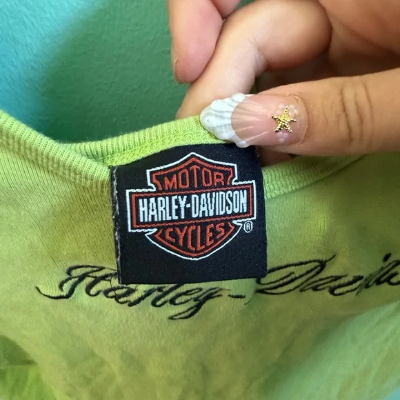|SOLD!|Harley-Davidson Light Green Women's Short Sleeve Tee - Picture 4 of 4